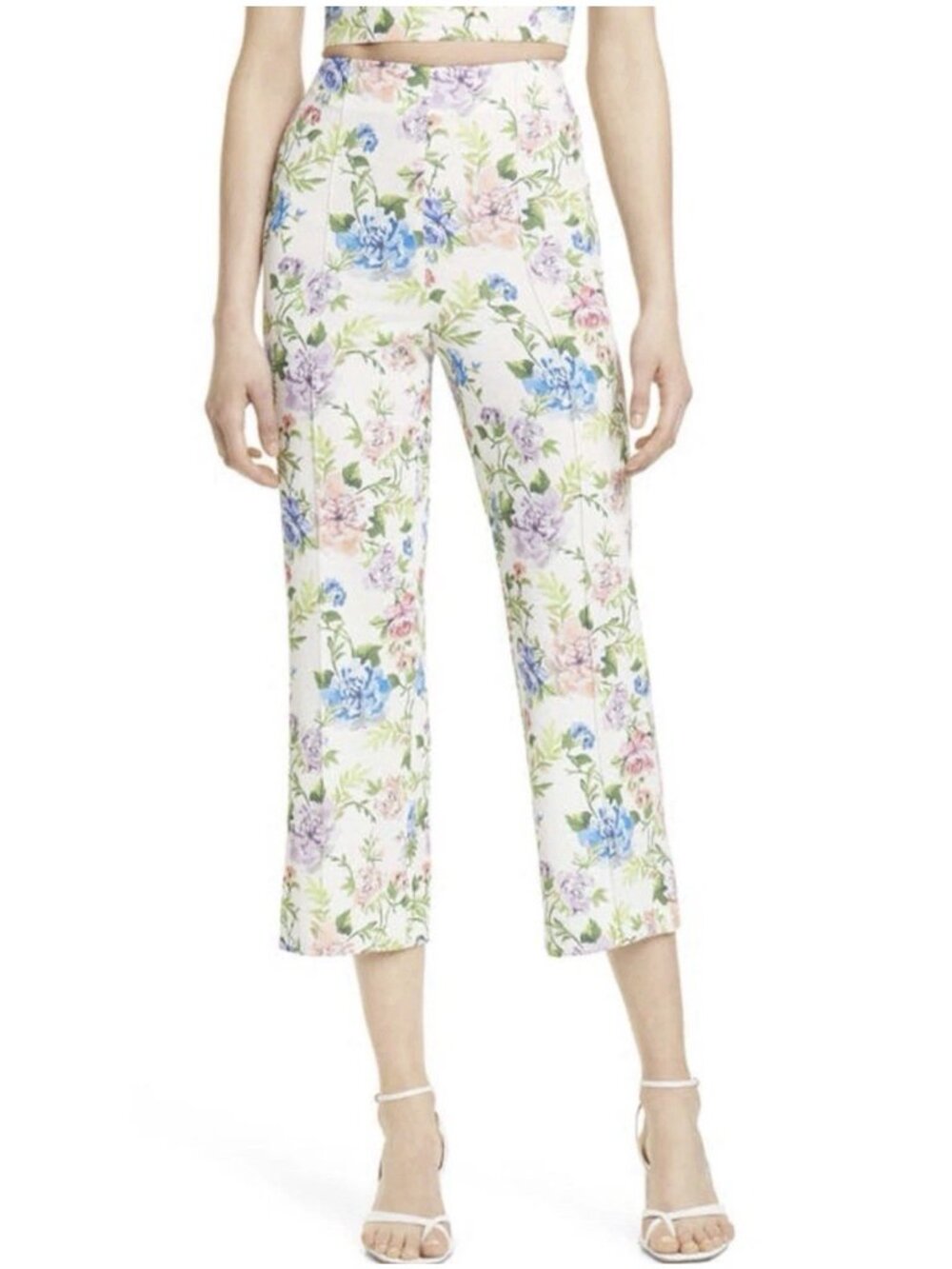 Alice + Olivia Dylan Lorinda Floral Wide Leg Trousers High Waist Pants Size 12